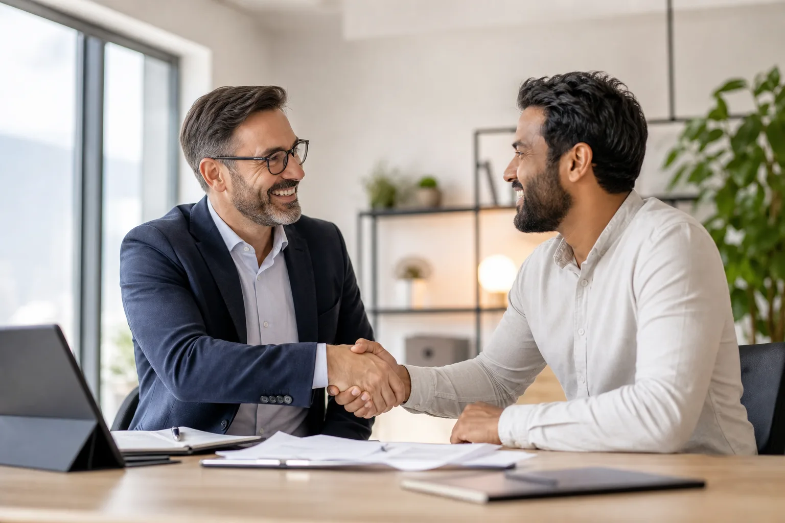 Finanzure advisors with a client